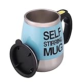 IAMPDD Self Stirring Mug Auto Self Mixing Stainless Steel Cup for Coffee/Tea/Hot Chocolate/Milk Mug for Office/Kitchen/Travel/Home -450ml/15oz The best gift（blue）