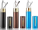 REAVEE 3 Pack Slim Pen Reading Glasses Small Tube Stylish Readers Women Men Spring Hinged with Portable Clip Case 1.5