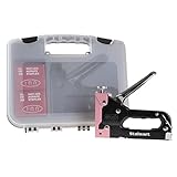 Light Duty Staple Gun Kit- Stapler for Upholstery, Fabric, Wood, Crafts, Construction, Bulletin Board with Staples and Carrying Case by Stalwart, Pink