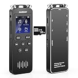 GARMAY Digital Voice Recorder 2022 Upgraded 48GB 1536KBPS 3343Hours Recording Capacity 32Hours Battery Time Activated Recorder with Noise Reduction Audio Recorder with Playback for Meeting Lecture
