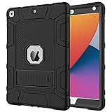Azzsy Case for iPad 9th Generation / iPad 8th Generation / iPad 7th Generation (10.2 Inch, 2021/2020/2019 Model), Slim Heavy Duty Shockproof Rugged Protective Case for iPad 10.2 inch,Black