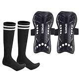 Soccer Shin Guards for Youth Kids with Soccer Socks, 3 Sizes Shin Pads Child Calf Protective Gear Lightweight Adjustable Equipment for 3-15 Years Old Girls Boys Toddler Kids Teenagers(S)