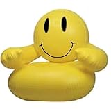 Inflatable Smile Chair Party Accessory Blow Up Furniture Kids Room Yellow New