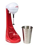 Nostalgia Two-Speed Electric Coca-Cola Limited Edition Milkshake Maker and Drink Mixer, Includes 16-Ounce Stainless Steel Mixing Cup & Rod-Red, 16 oz
