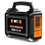 MARBERO Portable Power Station 200W Peak Solar Generator 167Wh Camping Battery Power Supply with 110V AC Outlet 2 DC Ports 4 USB Ports LED for CPAP Travel Fishing Camping Hunting Blackout Emergency