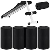 Deekin 4 Pcs Foam Foot Pads Roller Buffer Tube Cover for Home Gym Exercise Machine Equipment Replacement Pads for Leg Extension Weight Bench Inversion Table (0.87 x 3.4 x 6.3 Inches)