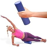 FitOn Recovery Roller - 12' x 4' Travel Sized Foam Rollers for Muscle Massage - High Density Foam Roller - Exercise Roller Foam Workout Accessories for Women and Men