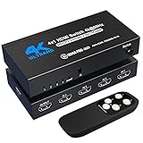 HDMI Switch 4K@60Hz, NerdEthos 4 Port HDMI 2.0 Switcher Selector 4 in 1 Out HDMI Switch with IR Remote Control, Supports 4K HDR10 HDCP 2.2 3D Dolby DST, for PS4 Xbox Fire Stick PC and More