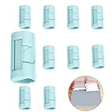 HIONRE 10 Pack Bed Sheet Grippers,Bed Sheet Clips with Two-Speed Adjustment,Sheet Holder That Hold Slip and Fall Out,Keep Sheets Comfortable,Can Also Be Used As Snack Clip,Bookmark Clip(Blue)