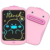 Derabika LCD Writing Tablet for Kids Colorful 10 Inch, Learning Educational Toddler Toys Gift for 3 4 5 6 7 Year Old Girls Boys, Electronic Drawing Doodle Pad Board(Pink)