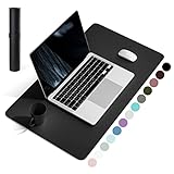 Non-Slip Desk Pad,Mouse Pad,Waterproof PVC Leather Desk Table Protector,Ultra Thin Large Desk Blotter, Easy Clean Laptop Desk Writing Mat for Office Work/Home/Decor(Black, 23.6' x 13.7')