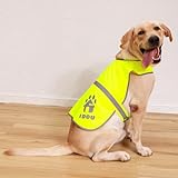 IDOU Reflective Dog Vest,High Visibility Yellow Dog Vest,Dog Safety Vest for Walking, Jogging or Training L