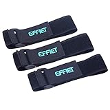 3 Packs Elastic Hook and Loop Cinch Adjustable Straps, EFFIET Super Stretch Storage Strap Extension Cord Wrap Magic Securing Cord Organizer for Camping Gear, Yoga Mat, Knee Pad Strap Replacement