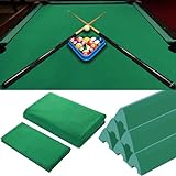 Mixweer Billiard Cloth for 8 ft Pool Table Pre Cut Pool Table Felt Billiard Protector with 6 Pcs Cloth Strips and 6 Pcs Pool Table Rubber Bumpers for Bars, Clubs, Hotels Replacement (Green)