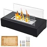 ROZATO Tabletop Fire Pit with Smores Maker Kit Portable Indoor/Outdoor Mini Small Fireplace Table Top Decor Home Patio Balcony Gifts for Women Mom Her Wedding Housewarming Mothers Day Birthday Gift