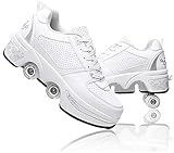 Multifunctional Roller Skates Shoes Deformation Automatic Walking Shoes with Double-Row Deform Wheel Adult Children's Skating Shoes,6