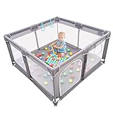 LIMAST Baby Playpen , Baby Playpen for Toddler, Baby Playard, Playpen for Babies with Gate , Indoor & Outdoor Playard for Kids Activity Center，Sturdy Safety Play Yard with Soft Breathable Mesh