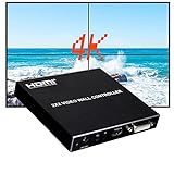 YHS 4K 2x2 Video Wall Controller Splitter (2021Version) 4X1 Quad viewer 1 HDMI/DVI Input 4 HDMI OutputTV Processor Images Stitching Video Wall Processor with RS232 Control (KMTR86)