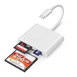 TIANSONG USB C SD Card Reader for iPhone 15/Mac/iPad, 3-Slot USB Type C to CF/SD/TF Card Adapter Supports Compact Flash/Micro SD Card Compatible with MacBook Pro/Air iMac M1 M2 Android Galaxy S22 S23