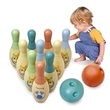 Cuterabit Kids Bowling Toys Set Includes 10PCS Mini Plastic Bowling Pins & 2 Balls,Indoor and Outdoor Sports Games for Toddlers Boys Girls 3 4 5 Years Old