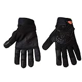 Klein Tools 40233 Wire Pulling Gloves, Extra Grip Work Gloves with Thumb Reinforcements and Grip Patches on Palm and Fingertips, Large Black