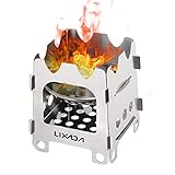 Lixada Camping Wood Stove Folding Lightweight Stainless Steel Wood Burning Backpacking Stove for Outdoor Cooking Picnic Hunting