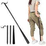 35' Long Dressing Stick with Shoe Horn with Sock Removal Tool, Adjustable Extended Dressing Aids for Shoes, Socks, Shirts and Pants