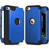 iPod Touch 7th Generation Case with 2 Screen Protector, IDweel Heavy Duty High Impact Shockproof Case Cover Protective Case for iPod Touch 5/6/7th Generation, Bright Blue+Black