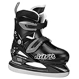 Lake Placid Boys Nitro 8.8 Adjustable Figure Ice Skate, Grey/Black, Small (11-13)