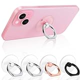 Jsoerpay Cell Phone Ring Holder, Transparent Ring Holder 360°Rotation Finger Ring Stand, Clear Cell Phone Kickstand Compatible with Most of Phones, Tablet and Case, (2Silver+1Black+1Rose Gold)