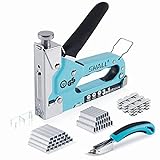 SHALL Staple Gun Heavy Duty, 3-in-1 Upholstery Staple Gun Kit with 3000 Staples, Staple Remover, Manual Brad Nailer with Specific Staples Outlet Position Indicator