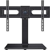 PERLESMITH Universal Swivel TV Stand Mount for 37-65,70,75 Inch LCD OLED Flat/Curved Screen TVs-Height Adjustable Table Top TV Stand/Base with Wire Management,VESA 600x400mm up to 88lbs,PSTVS18