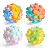 Peboms Pop It Ball,Easter Basket Stuffers 3D Silicone,Anti-Anxiety Squeeze Sensory Toy for Kids Adults Over 3 Years (4 Pack)
