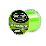 K9 Hi-Vis Fluoro Fishing Line — Ultra Low-Memory, Abrasion Resistant, Long-Casting — Glow Under Black Light, Chartreuse — Virtually Invisible Underwater — Great for Spinning Reels — 550 Yards, 6lb