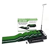 HOW TRUE Indoor Golf Putting Mat with Auto Ball Return System, 1 Golf Putter and 1 Golf Ball Pick Up Retriever Grabber Included- Golf Gifts for Men