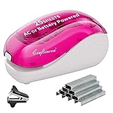 Craftinova Electric Stapler-Pink,Including 2000 Staples and 1 Staple Remover, Suitable for Palm Size and high Comfort，25 Sheet Capacity, AC Adapter or Battery Powered，Battery not Included