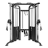 SPART Functional Trainer Cable Machine, Multi-Functional Cable Crossover Machine with Full Body Workout Attachments, 19 Height Adjustable Pulley System with Dual 200lb Weight Stacks for Home Gym