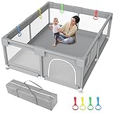 Zimmoo Baby Playpen, 71'x59' Extra Large Playpen for Babies and Toddlers Baby Playards with Zipper Gate, Safety Baby Play Pen with Soft Breathable Mesh Indoor & Outdoor Kids Activity Center