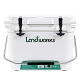 Landworks Rotomolded Ice Cooler 20QT (Upgraded) Up to 5 Day Ice Retention Commercial Grade Food Safe Dry Ice Compatible UV Protection 15mm Gasket Bottle Openers Low Profile Latches