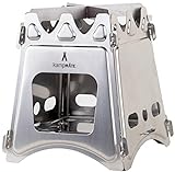 kampMATE WoodFlame Ultra Lightweight Portable Wood Burning Camping Stove, Backpacking Stove, Stainless Steel with Nylon Carry Case - Perfect for Survival Packs & Emergency Preparedness