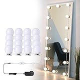 ANTOTEN Hollywood Style LED Vanity Mirror Lights Kit with 16 Dimmable Light Bulbs, Stick on Lighting Fixture Strip for Makeup Vanity Table & Dressing Room/Bathroom Mirror (16 Bulbs)