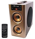 Rockville RHB70 Home Theater Compact Powered Speaker System w Bluetooth/USB/FM, Cherry Wood