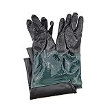 Jewboer 23.6' Rubber Sandblast Cabinet Gloves,Sandblasting Sand Blaster Gloves for Sandblaster Blast Abrasive Cabinet