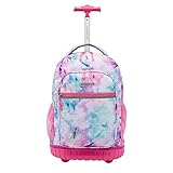 Travelers Club Rolling Backpack with Shoulder Straps, Tye Dye, 18-Inch