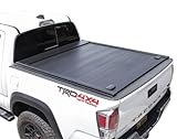 Syneticusa Retractable Hard Tonneau Cover Fits 2016-2024 Toyota Tacoma 5' (60') Truck Bed Matte Black Aluminum Low Profile Waterproof