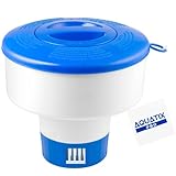 Aquatix Pro Pool Chlorine Floater Dispenser for 1 to 3 inch Tablets, Large Collapsible Floating Dispenser for Spa, Hot Tubs, In-ground & Above Ground Small & Large Pools, Adjustable Vents Blue