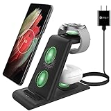 Upgraded Wireless Charging Station Compatible for Samsung Wireless Charger Magnet Galaxy Watch 5 Pro/4/3 Active 2/1 Galaxy S22/S21/S20/S10/e/Note 20/10/9/Z Flip 4/3 Fold 4/3 Galaxy Buds2 Pro/Live