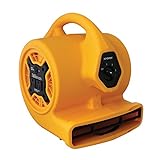 XPOWER P-130A Mini Mighty 1/5 HP 800 CFM Centrifugal Air Mover, Carpet Dryer, Floor Fan, Blower, Stackable, Daisy Chain, for Water Damage Restoration, Janitorial, Plumbing, Home Use,Yellow
