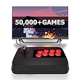 Arcade Stick X3 Super Console, Retro Game Console,50000+Games, All-Around 3D Joysticks, Support Custom Buttons,EmuELEC 4.5/Android 9.0 /CoreE 256G TF Card, Black