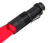 WAYLLSHINE High Power Red LED Flashlight, Single Mode, Rechargeable, Battery Powered, Red Light Flashlight for Astronomy, Aviation, Night Observation